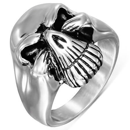 ヘルシングスカルステンレスリング（RMT234）サイズ/25号 ドクロ ガイコツ 指輪 サージカルステンレス316L メンズ レディース ペアリング プレゼント ギフト 結婚 婚約 記念日 誕生日 ピンキーリング ファランジリングの通販は 5,500円