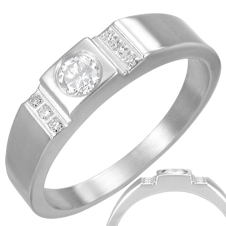 シャンティジュエルステンレスリング（ZRC083）サイズ/20号 クリスタル ジルコニア シンプル 指輪 サージカルステンレス316L メンズ レディース ペアリング プレゼント ギフト 結婚 婚約 記念日 誕生日 ピンキーリング ファランジリングの通販は 6,600円