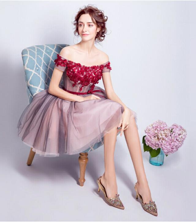 ウェディングドレス プライズメイド 欧米人気 赤 ドレス カラードレス 結婚式 披露宴 刺繍 プリンセスライン ミニドレスの通販はau Pay マーケット Ririコレクション