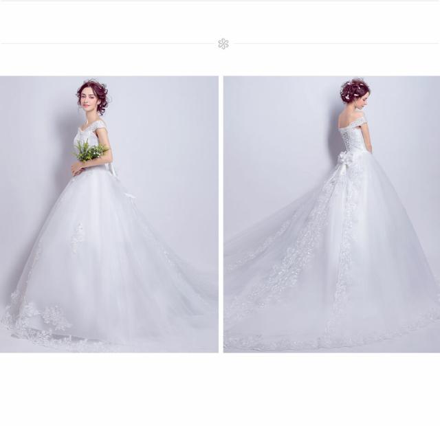 ロングトレーン リボン 華麗 ウェディングドレス ホワイト 花刺繍 美しい ドレス カラードレス 刺繍 プリンセスラインの通販はau Pay マーケット Ririコレクション