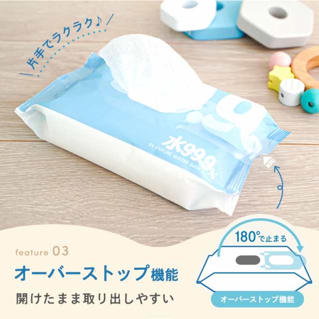 おしりふき 純水99.9% ふんわりタイプ 80枚×20個 計1,600枚 限りなく水に近い安心 レック