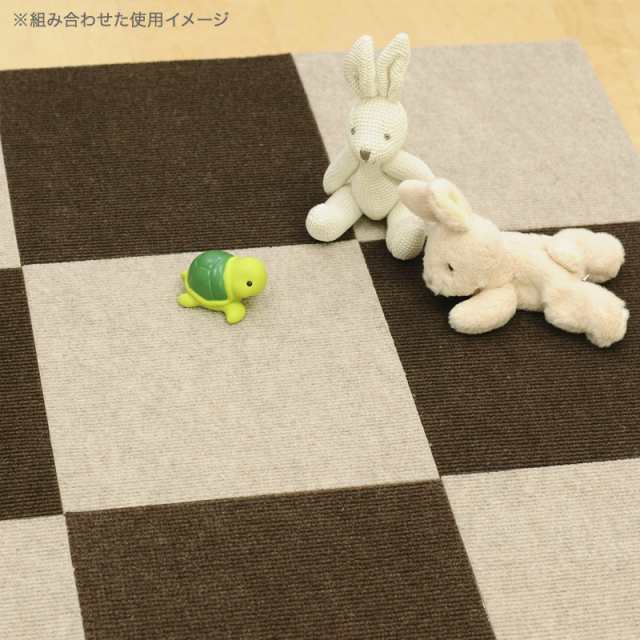 タイルマット 吸着 ぴたQ 30×30cm 9枚入 ブラウン/ベージュ/グリーン タイルカーペット ペット キズ 汚れ 防止 貼り直し 洗濯 カット  OK｜au PAY マーケット