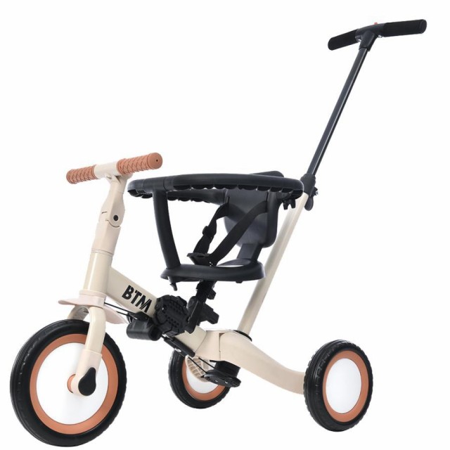 ❤現品限り❤️イエロー 子ども用三輪車 手押し棒付 セーフティーバー付 気軽く