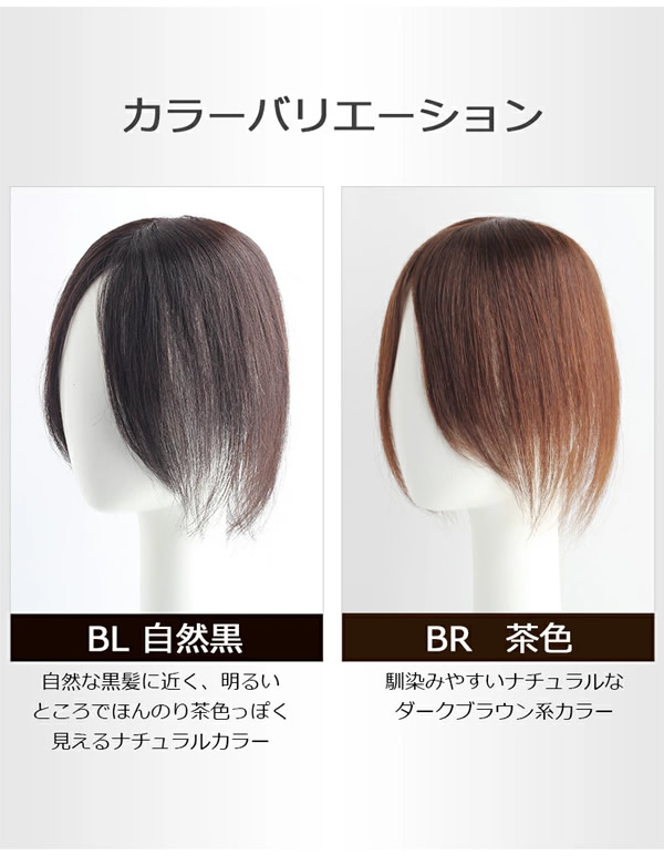 私元気 人毛 部分ウィッグ BHADS812-25 BR 茶色 (送料無料) ポイント