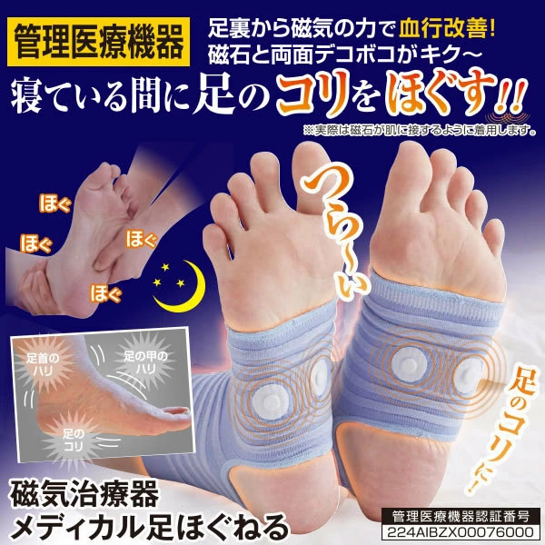 管理医療機器 磁気治療器 メディカル足ほぐねる メール便送料無料 血行促進 血行改善血行不良 足裏 コリ 磁石 磁気 サポーター 男女の通販はau Pay マーケット キャンディコムウェア