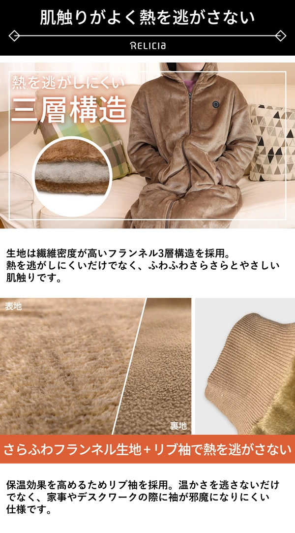 着るヒーター付きブランケット (送料無料) ブランケット 電気 着る毛布 