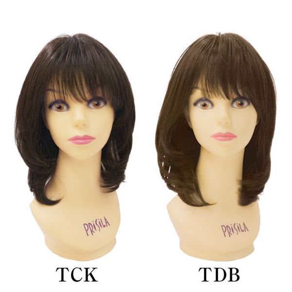 プリシラ ミセスオールウィッグ【ソフトカールミディ】A-113耐熱 (送料