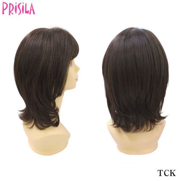 プリシラ ミセスオールウィッグ【ソフトカールミディ】A-113耐熱 (送料