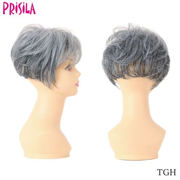プリシラ ミセス六分ウィッグ【フェザーカールハーフ】A-116耐熱 (送料無料) PRISILA ハーフウィッグ ショート