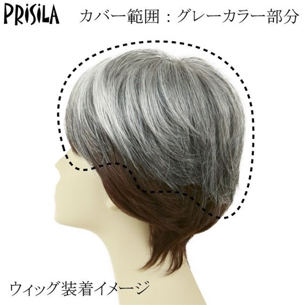 プリシラ 男性用五分ウィッグ【ミディアムショート】GB-24耐熱 (送料