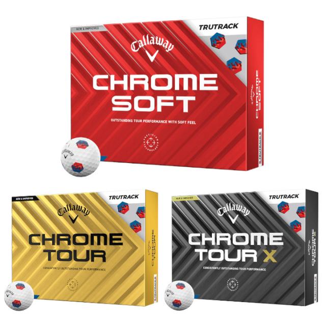 【送料無料】【訳あり】2024 キャロウェイ クロムソフト トゥルートラック / クロムツアー X トゥルートラック /  クロムツアー トゥルートラック1ダース(12球入り) ゴルフボール ( ホワイト / イエロー ) US仕様 Callaway Chrome Soft Chrome Tour TruTrackの通販は 7,880円