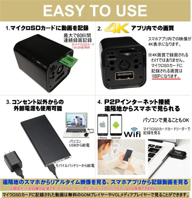 最新 正規品 TB-C1wifi 小型 防犯 カメラ Wi-Fi マイクロSDカード