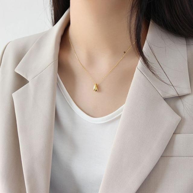 ネックレス 雫 ドロップ しずく ネックレス 母の日 プレゼント 女性シンプル 金属アレルギー対応 アクセサリー 女性 カジュアル シルバー925 プラチナ 18金 ゴールド コーティング_2