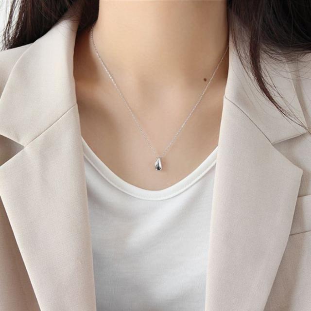 ネックレス 雫 ドロップ しずく ネックレス 母の日 プレゼント 女性シンプル 金属アレルギー対応 アクセサリー 女性 カジュアル シルバー925 プラチナ 18金 ゴールド コーティング_3