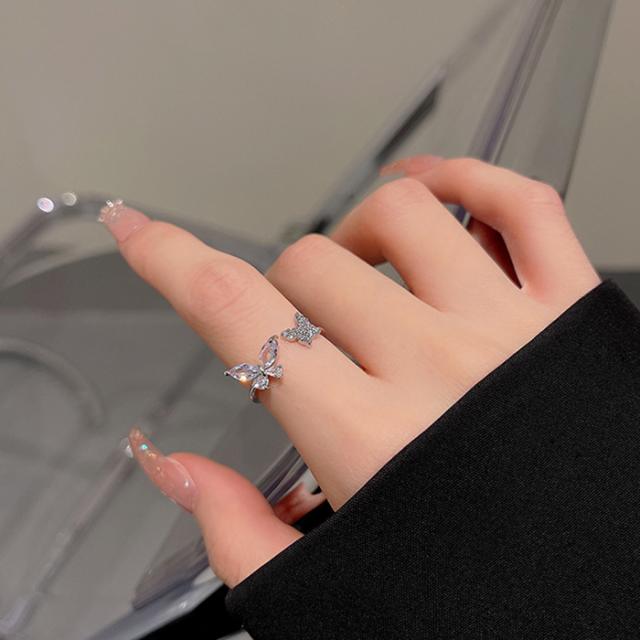 指輪 レディース 蝶々 バタフライ ちょうちょ パピヨンリング フリーサイズ 大きいサイズ シルバー925 金属アレルギー対応 プレゼント 女性 彼女 agesugi_sfa