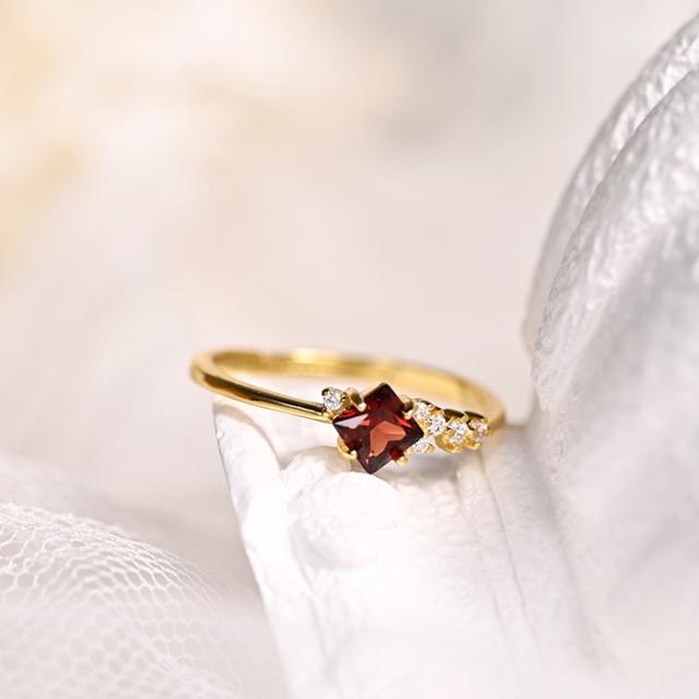 天然 ガーネット リング レディース 指輪 天然石 1月 誕生石 お守り 誕生日プレゼント 女性 ブランド ハーフエタニティ