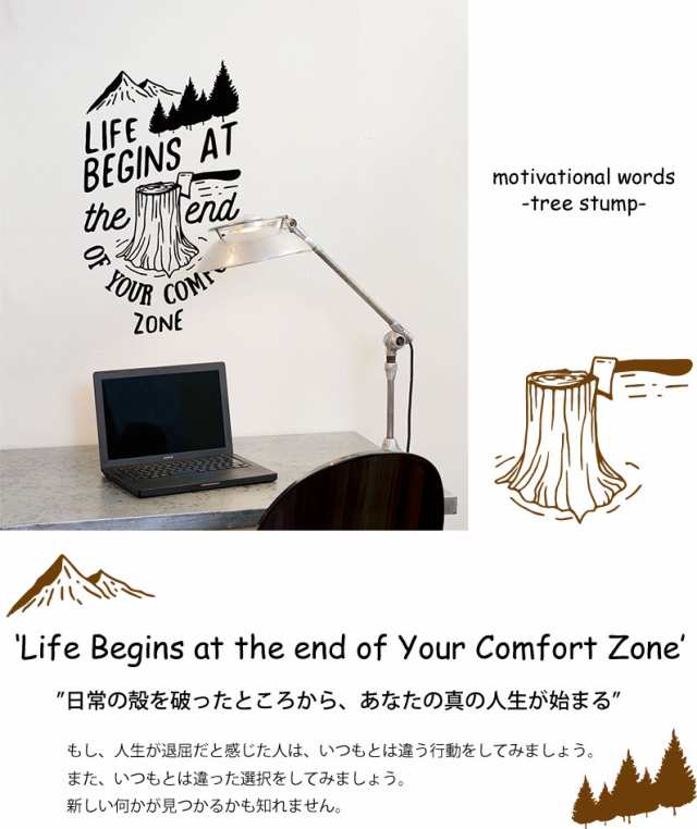 ウォールステッカー 心に響くメッセージ Motivational Words Tree Stump 山 木 切り株 斧 アウトドア テキスト 北欧 英字 英語 文字の通販はau Pay マーケット 壁紙革命 賃貸でもおしゃれに