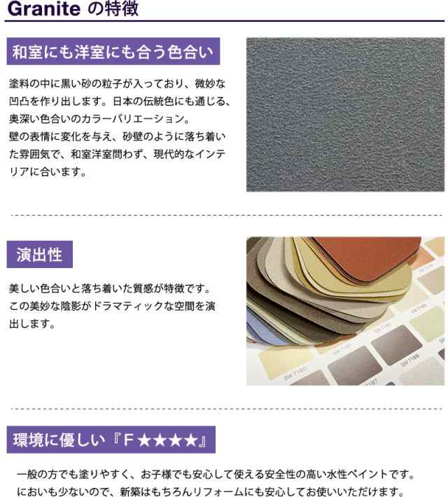 早者勝ち 砂目調ペイント Granite グランティ サンドスケープ ペンキ 塗料 上塗り用ペンキ 選べる24色 カラーワークス ペンキ 塗るだけで簡単に 絶賛 Theblindtigerslidell Com