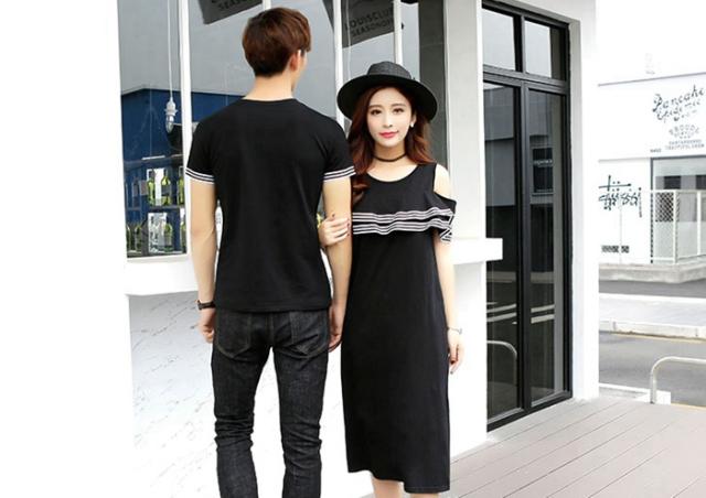 カップル 服 即納 半袖シャツ トップス ペアルック カップル 夏 お揃い レディースワンピ メンズｔシャツ 夏 新婚旅行 海外旅行の通販はau Pay マーケット ライサ