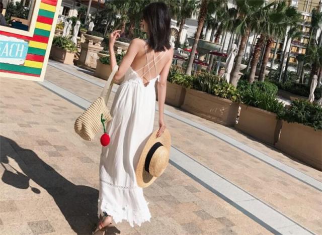 ワンピース レディース リゾート 白ワンピース マキシ丈 刺繍 体型カバー マキシワンピース ロング セクシー ビーチ 旅行 デート 休暇 の通販はau Pay マーケット ライサ