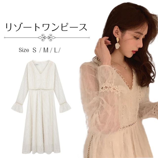 白ワンピース 総レースワンピース 膝丈 白ワンピース ハイウエスト 着痩せ感up 代 30代 40代 50代 夏 エレガント ワンピース ワンピ の通販はau Pay マーケット ライサ