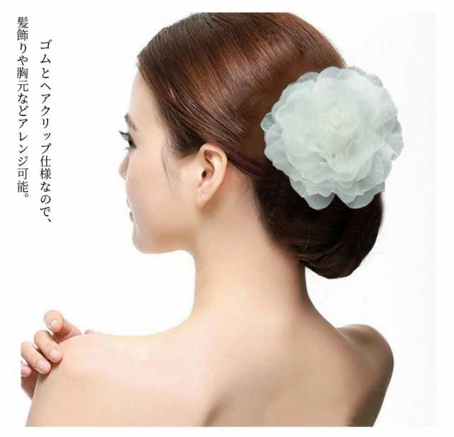 バラ髪飾り ヘアアクセサリー ワインレッド お花 社交ダンス ベリー