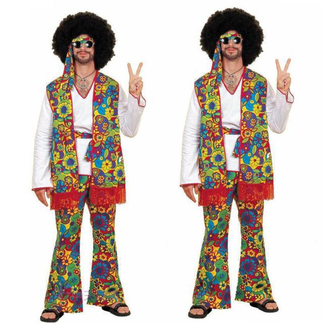 ハロウィン コスチューム メンズ ヒッピーボーイ 仮装 コスプレ 男性用 パーティー用 6点セット 70年代 レトロ イベント仮装 Halloweenの通販はau Pay マーケット 中天商事