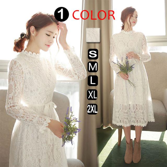 短納期 総レース レースワンピース パーティードレス 袖あり 結婚式ドレス お呼ばれ フォーマル Aライン 大きいサイズ マキシ丈 ワンピの通販はau Pay マーケット 中天商事