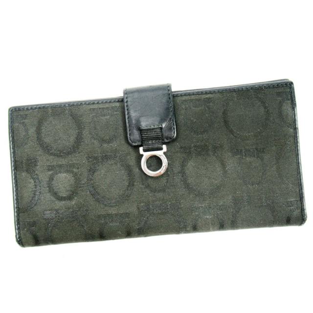 【BIGお買い物ラリー★30%OFFセール中】サルヴァトーレフェラガモ Salvatore Ferragamo 長財布ガンチーニ ブラック レディース 中古