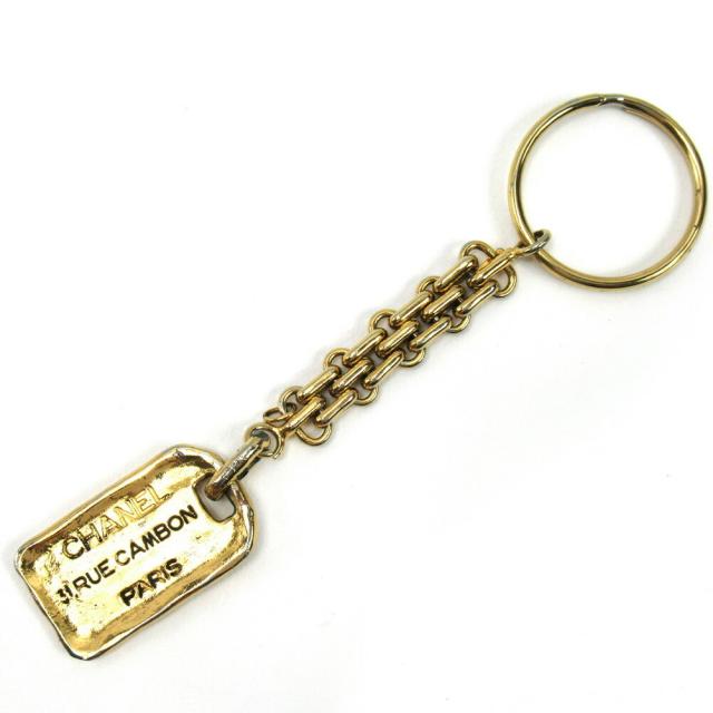 【BIGお買い物ラリー★30%OFFセール中】シャネル CHANEL キーホルダープレート ゴールド レディース 中古