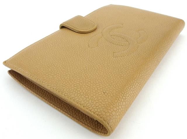 シャネル CHANEL 長財布ココマーク オールドシャネル ベージュ ゴールド レディース 中古_3