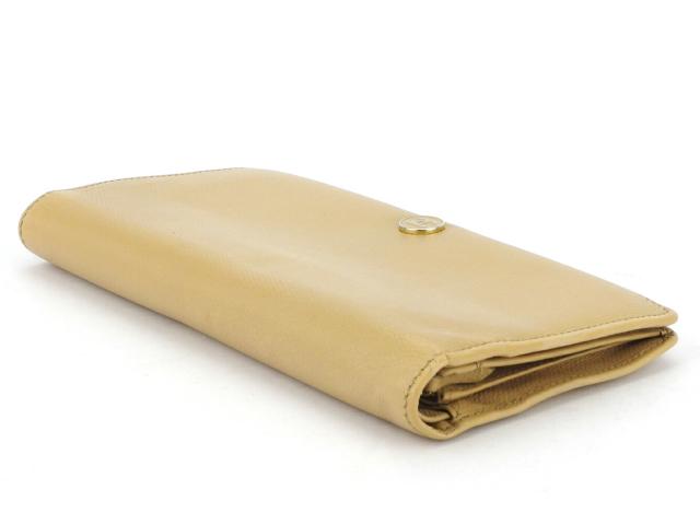 【30％OFF★週末タイムSALE】シャネル CHANEL 長財布ココボタン オールドシャネル ベージュ系 レディース 中古_2