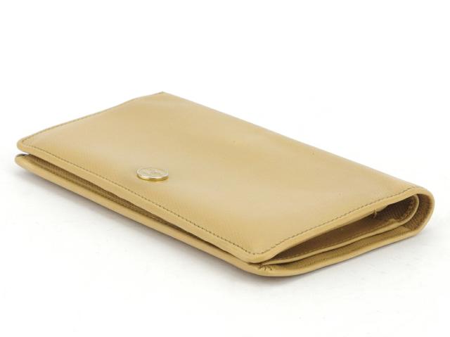 シャネル CHANEL 長財布 ココボタン オールドシャネル ベージュ系