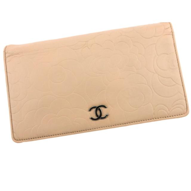 シャネル CHANEL 長財布 三つ折り カメリア ピンク ココマーク CHANEL（シャネル） ラウンドファスナー長財布 カメリア レザー ピンク