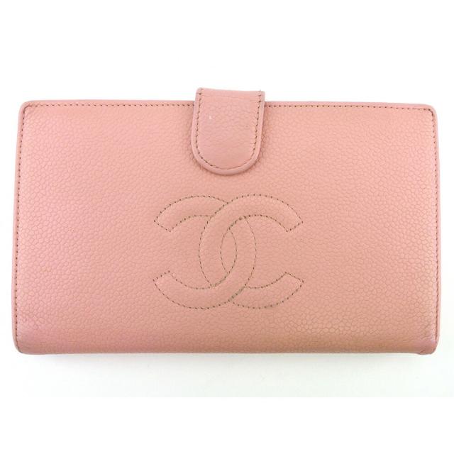 【X'masセール★30%OFF】シャネル CHANEL 長財布ココマーク オールドシャネル ピンク ゴールド レディース 中古