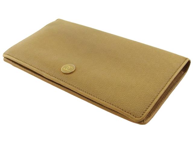 シャネル CHANEL 長財布ココボタン オールドシャネル ベージュ