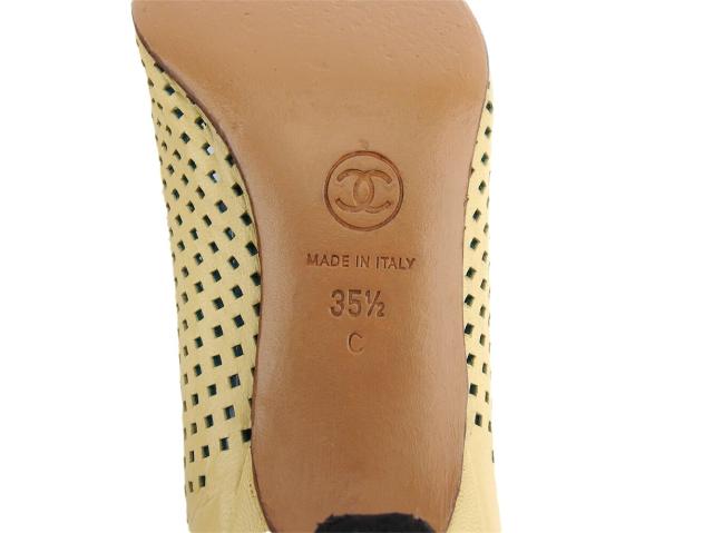 シャネル CHANEL パンプスパンチング ♯35ハーフC ココマーク ベージュ レディース 中古_7