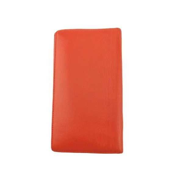 【X'masセール★30%OFF】シャネル CHANEL 長財布バタフライカメリア オールドシャネル オレンジ シルバー レディース 中古