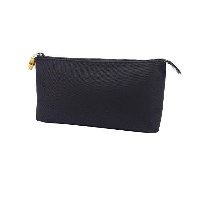 【BIGお買い物ラリー★30%OFFセール中】グッチ GUCCI ポーチバンブー ヴィンテージ ブラック ベージュ シルバー レディース 中古