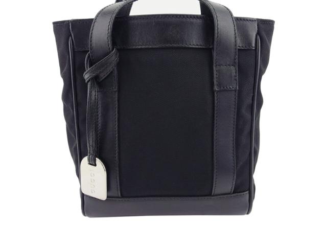 【月末タイムセール】グッチ GUCCI ハンドバッグロゴプレート オールドグッチ ブラック シルバー レディース 中古_1