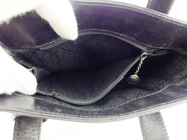 【月末タイムセール】グッチ GUCCI ハンドバッグロゴプレート オールドグッチ ブラック シルバー レディース 中古_7