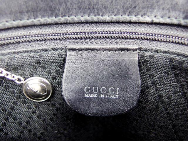 【月末タイムセール】グッチ GUCCI ハンドバッグロゴプレート オールドグッチ ブラック シルバー レディース 中古_8