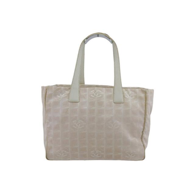【BIGお買い物ラリー★30%OFFセール中】シャネル CHANEL トートバッグニュートラベルライン トートMM ベージュ ピンク ホワイト 白 レディース 中古