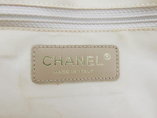 シャネル CHANEL トートバッグニュートラベルライン トートMM ベージュ ゴールド レディース 中古_9