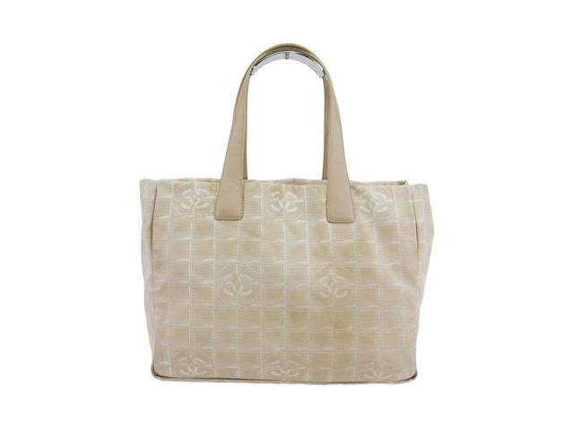 シャネル CHANEL トートバッグニュートラベルライン トートMM ベージュ ゴールド レディース 中古_1