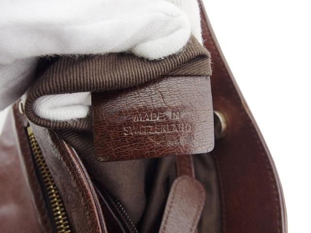 バリー BALLY トートバッグZIPポケット ブラウン ゴールド レディース 中古_9