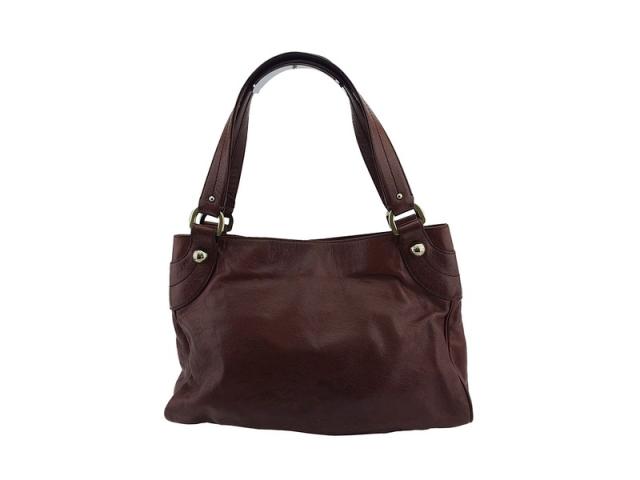 バリー BALLY トートバッグZIPポケット ブラウン ゴールド レディース 中古_1