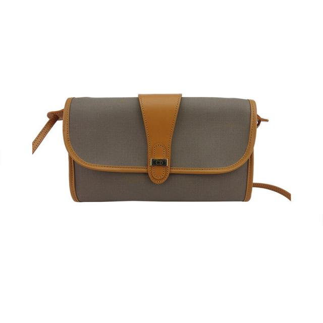 【BIGお買い物ラリー★30%OFFセール中】ディオール Dior ショルダーバッグCDプレート グレー 灰色 ベージュ ゴールド レディース 中古