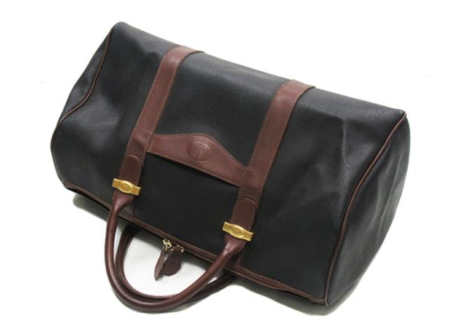 ダンヒル Dunhill ボストンバッグヘリンボーン ブラック ブラウン ゴールド レディース 中古_2