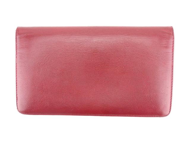 シャネル CHANEL 長財布セブルガ ココマーク レッド シルバー レディース 中古_1